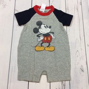 Gap Boys 0 3 6 12 18 Months Mickey Mouse Shorts Romper. NWT